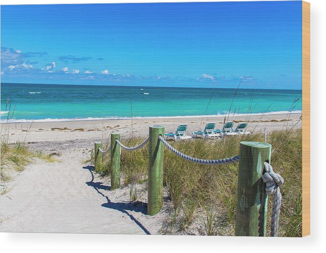 Beach Chairs Wood Print featuring the photograph Quiet Beach Day by Blair Damson