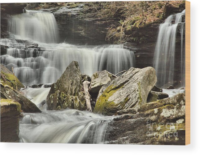 R Wood Print featuring the photograph R. B. Ricketts Autumn Swollen Streams by Adam Jewell