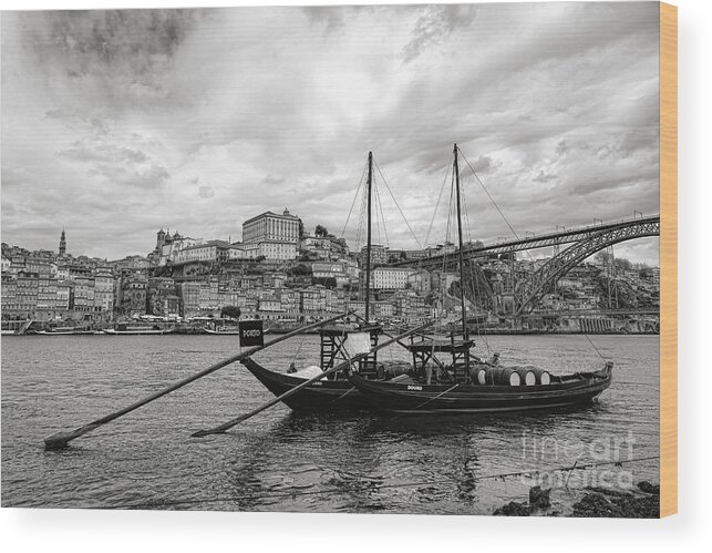 Porto Wood Print featuring the photograph Rabelo Boats in Porto by Olivier Le Queinec