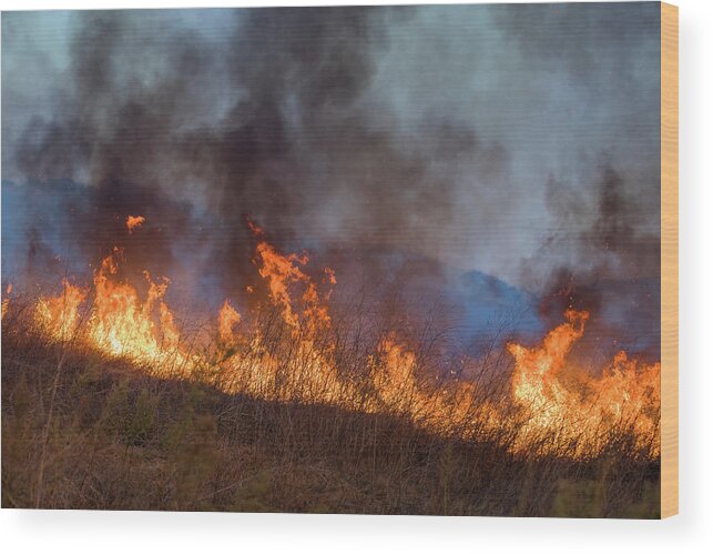 Fire Wood Print featuring the photograph Raging Fire 9 by Brian Knott Photography