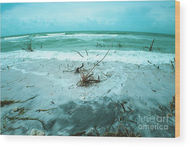 Raging Sea Wood Print featuring the photograph Raging Sea by Felix Lai