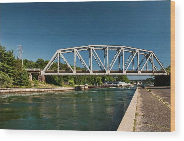 Canal Wood Print featuring the photograph Railroad Bridge by Cathy Kovarik