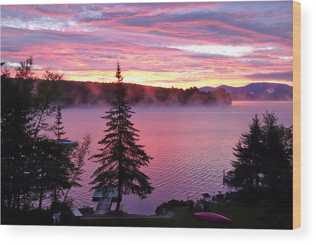 Lake Wood Print featuring the photograph Rangeley Red Sunrise by Russ Considine