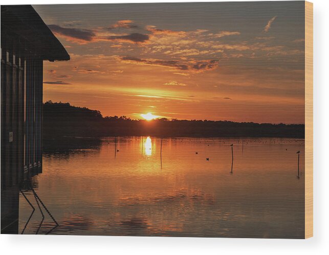 Sunset Wood Print featuring the photograph Ranworth Broads Sunset by Gareth Parkes