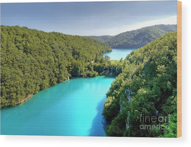 National Park Wood Print featuring the photograph Travertine Dam Between Milanovac Gavanovac Lakes - Croatia by Paolo Signorini