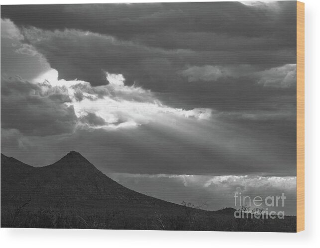 Clouds Wood Print featuring the photograph Rays by Jeff Hubbard