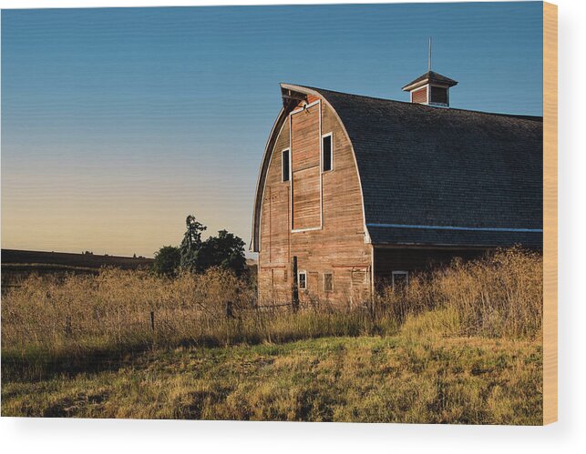 Farm Wood Print featuring the photograph Red Barn at Sunrise by Connie Carr