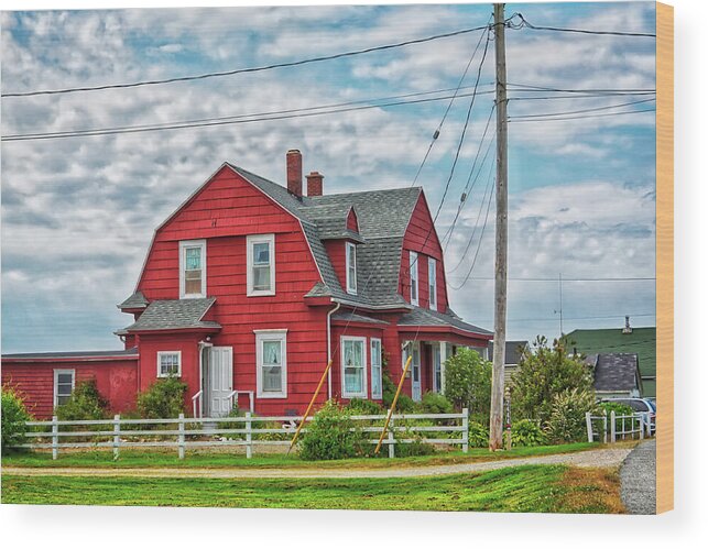 Nova Scotia Wood Print featuring the photograph Red house by Tatiana Travelways