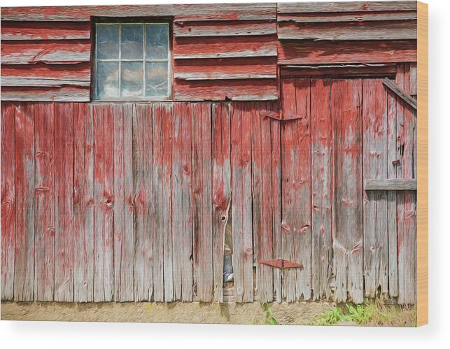 Barn Wood Print featuring the photograph Red Rustic Wood Farm Barn by David Letts
