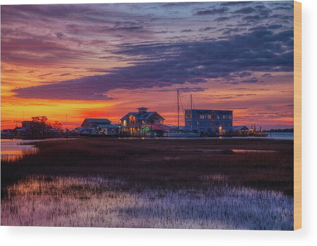 Southport Wood Print featuring the photograph Red sunrise by Nick Noble
