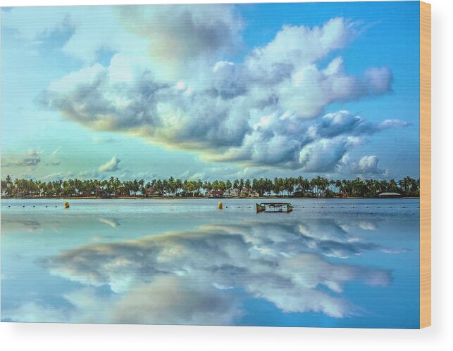 African Wood Print featuring the photograph Reflections of Clouds by Debra and Dave Vanderlaan