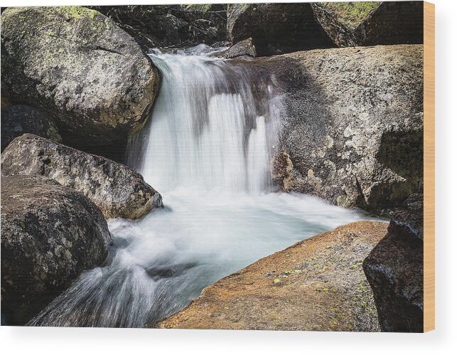 Eagle Lake Wood Print featuring the photograph Refreshing Mini Waterfall by Gary Geddes