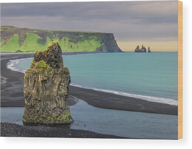 Iceland Wood Print featuring the photograph Reynisfjara Beach 1 by Rick Strobaugh