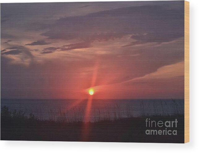 Sunrise Wood Print featuring the photograph Rising From The Sea by Lois Bryan