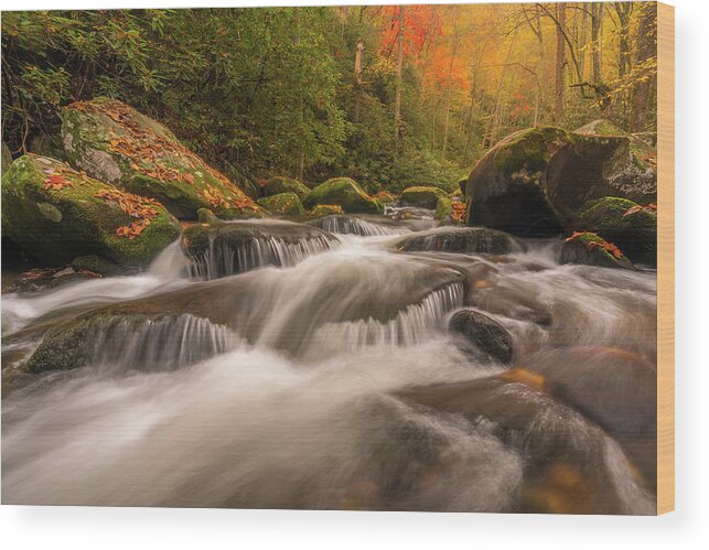 Tennessee Wood Print featuring the photograph River Cascades by Darrell DeRosia