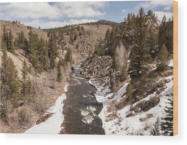 River In Colorado Mountains Wood Print featuring the photograph River in Colorado Mountains by John McGraw