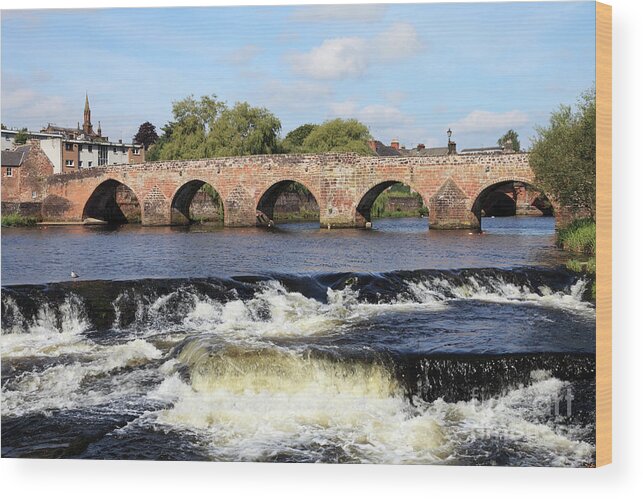 River Nith Wood Print featuring the photograph River Nith Dumfries by Bryan Attewell