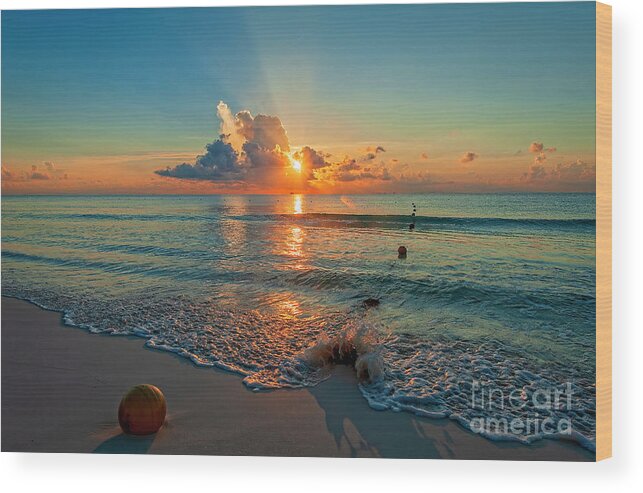 Adventure Wood Print featuring the photograph Riviera Maya Sunrise by Charles Dobbs