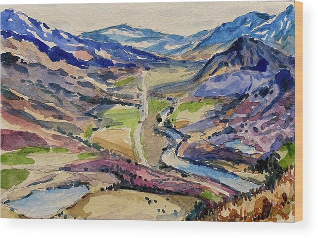 Yellowstone Wood Print featuring the painting Road to Gardiner by Les Herman