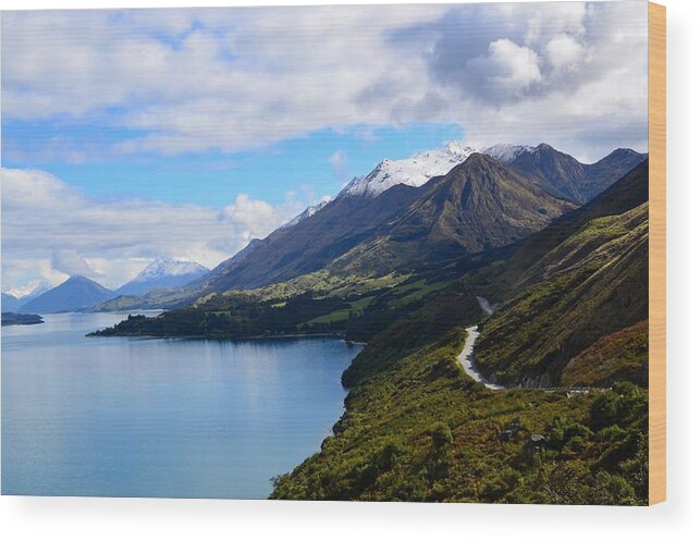 New Zealand Wood Print featuring the photograph Road to Glenorchy by Lynn Hunt
