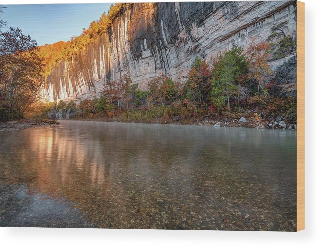 America Wood Print featuring the photograph Roark Bluff in Autumn - Buffalo National River by Gregory Ballos