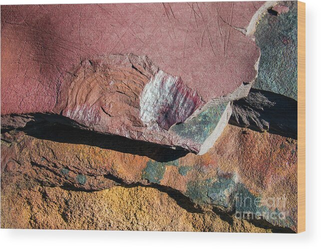 Rock Wood Print featuring the photograph Rock Face by Elaine Teague