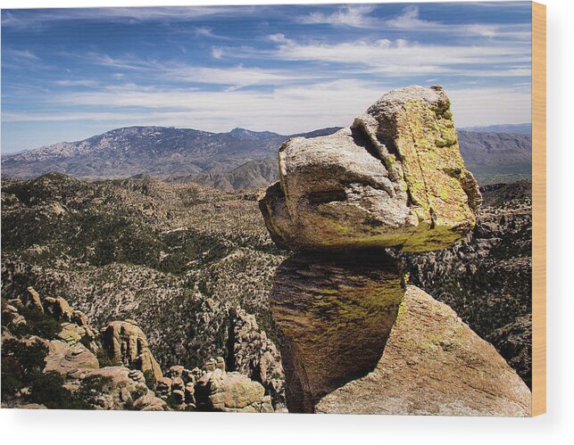 Canyon Wood Print featuring the photograph Rock perched high by Craig A Walker