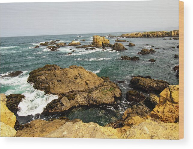 Sea Wood Print featuring the photograph Rocky Cove by Frank Wilson