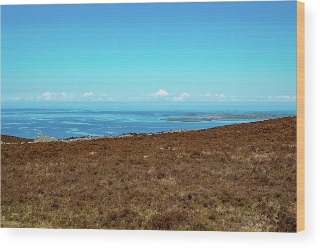 Knocknarea Wood Print featuring the photograph Rosses Point from Knocknarea Mountain Ireland by Lisa Blake