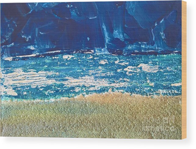 Water Wood Print featuring the painting Rough Water by Lisa Dionne