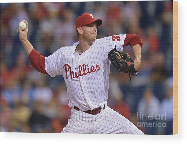 Three Quarter Length Wood Print featuring the photograph Roy Halladay by Drew Hallowell