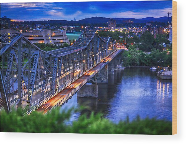 Ottawa Wood Print featuring the photograph Royal Alexandra Interprovincial Bridge by Tatiana Travelways