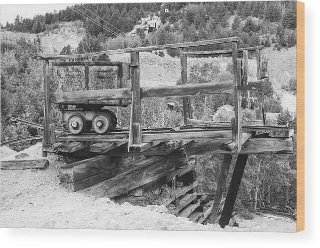 Mining Equipment Wood Print featuring the photograph Rustic Mining Cart by Cathy Anderson