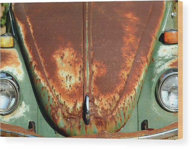 Volkswagen Beetle Wood Print featuring the photograph Rusty and Crusty by Lens Art Photography By Larry Trager