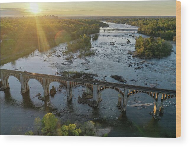 Richmond Wood Print featuring the photograph Rva 015 by Richmond Aerials