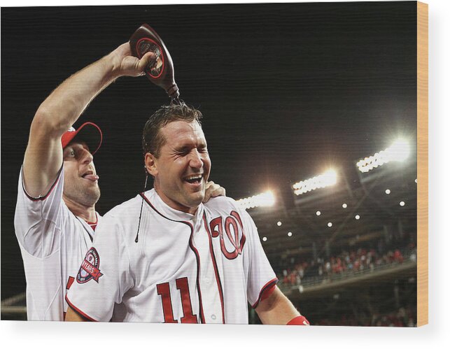 People Wood Print featuring the photograph Ryan Zimmerman and Max Scherzer by Patrick Smith