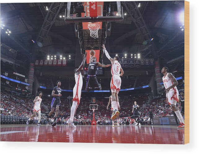 Nba Pro Basketball Wood Print featuring the photograph Sacramento Kings v Houston Rockets by Logan Riely