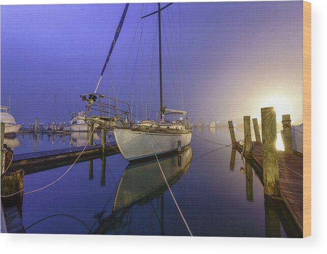 Sailboat Wood Print featuring the photograph Sailboat Blues by Christopher Rice