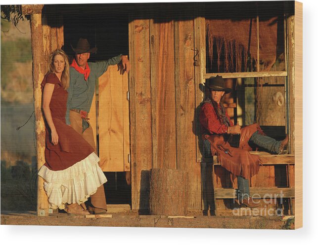 Saloon Wood Print featuring the photograph Saloon front by Jody Miller