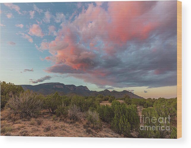 Landscape Wood Print featuring the photograph Sandia Pink by Seth Betterly