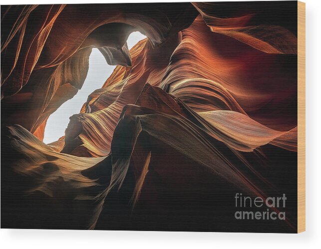 Sandstone Canyons Wood Print featuring the photograph Sandstone Canyons by Doug Sturgess