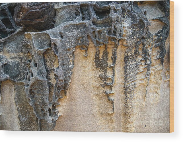 Stone Wood Print featuring the photograph Sandstone Detail SYD01 by Werner Padarin