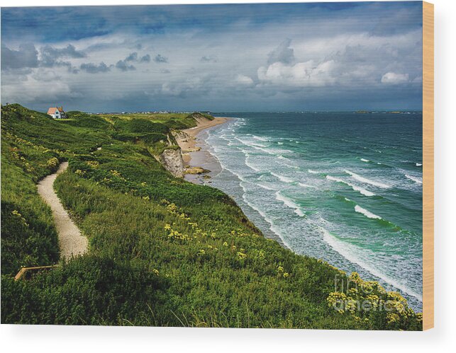 Ireland Wood Print featuring the photograph Sandy Beach and Coastal Landscape in Northern Ireland by Andreas Berthold