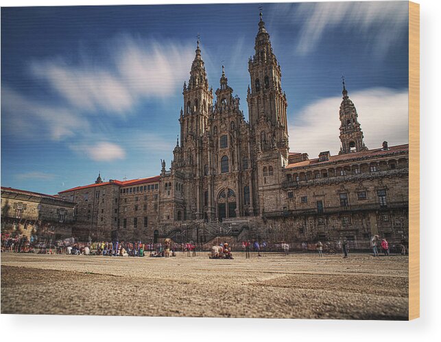 Kathedrale Wood Print featuring the digital art Santiago De Compostela Cathedral by Stefan Havadi-Nagy