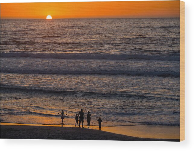 Sunset Wood Print featuring the photograph Saying Goodbye to Today by Derek Dean