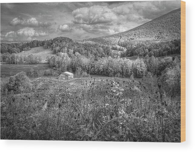 Barns Wood Print featuring the photograph Scenic Overlook along the Creeper Trail Damascus Virginia Black by Debra and Dave Vanderlaan
