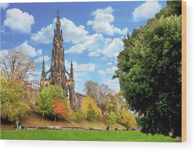 Scots Memorial Wood Print featuring the digital art Scots Memorial - City of Edinburgh by SnapHappy Photos