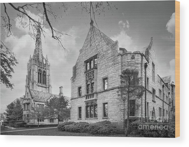 Seabury Western Wood Print featuring the photograph Seabury Western Seminary by University Icons