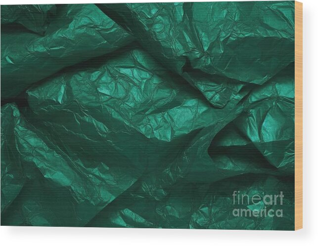 Seamless Dark Emerald Green Wrinkled Metallic Foil Christmas Tissue Wrapping  Paper Sheet Background Texture Shiny Festive Winter Xmas Holiday Crumpled  Candy Wrapper Pattern Backdrop 3d Rendering Wood Print by N Akkash 