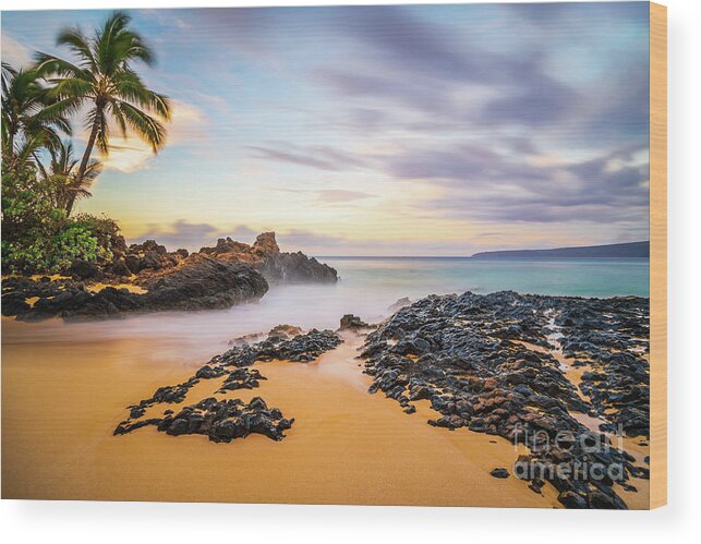 Ahihi Wood Print featuring the photograph Secret Cove Wedding Beach Maui Hawaii Sunrise Photo by Paul Velgos